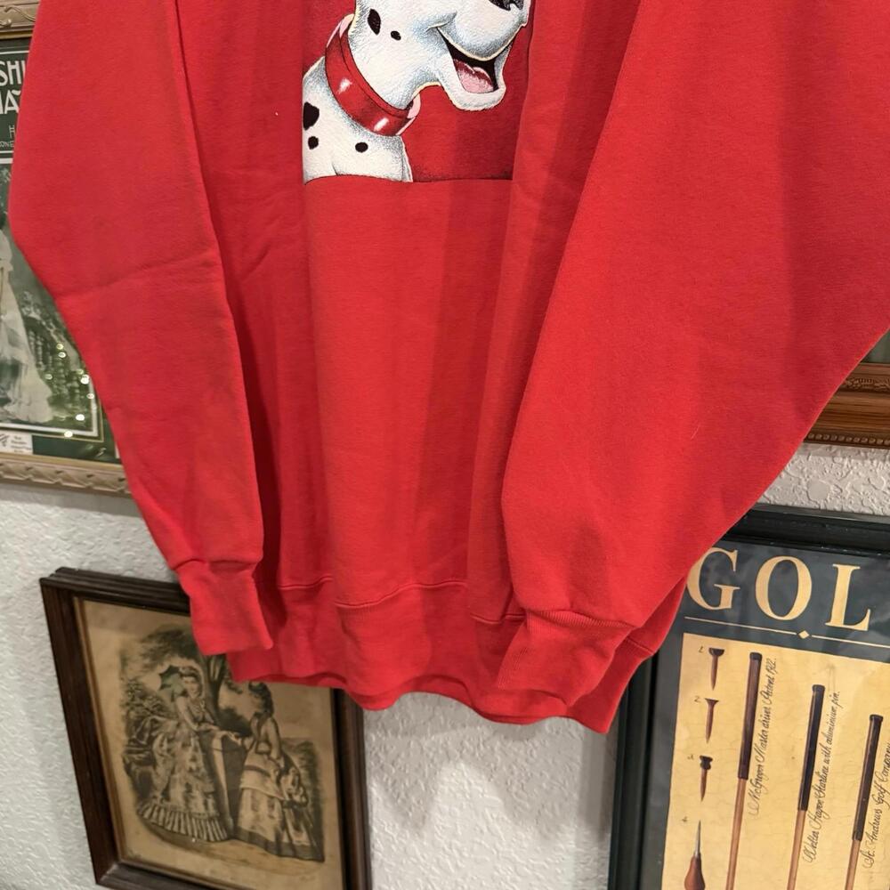 Vintage 90s RARE Disney Store Red 101 Dalmatians Crewneck Sweatshirt Size Large - Picture 4 of 6